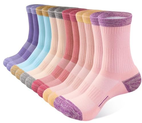 BUDERMMY Socken Damen 35-38 39-42 Wandersocken Damen Baumwolle Sportsocken für Damen Socken Atmungsaktiv Hochleistung Gepolsterte Laufsocken