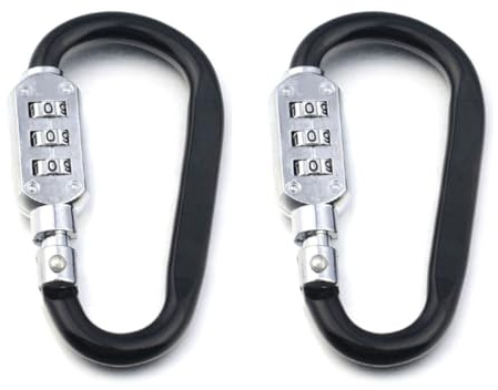 Karabiner Zahlenschloss - Tragbare Karabiner Schlüsselanhänger Schnalle mit 3-stelligem Code Schloss für Gepäck Koffer Rucksack Outdoor