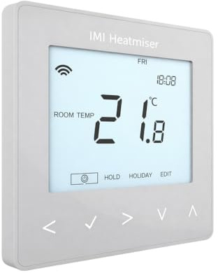 Heatmiser NeoStat V3 Smart Thermostat – (Platinum Silver) – For Wet Central Heating, Wet UFH & Hot Water Timer (Not Electric UFH) – Programmable Heating Control, NeoHub Required For App