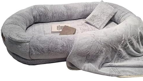 ALEEIK Lässige menschliche Hundebetten, abnehmbare und waschbare Hundehütten, Sofas, riesige Hundehütten und Katzen- und Hundebetten, einzigartige Designs (180 x 120 x 30 grau)