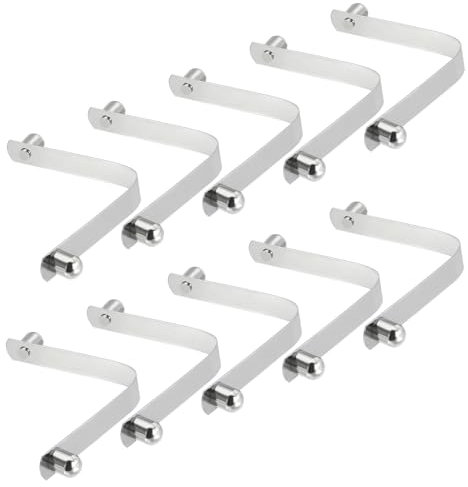 PATIKIL 10x8mm Kajak Paddel Clips, 10er Pack Zeltstangen Clips aus Stahl mit V-förmigen Doppelstiften, Druckknopf-Federclips zur Fixierung von Rohren für Camping Markise