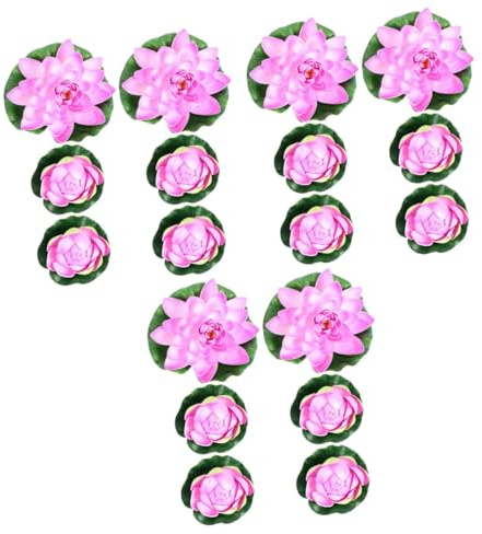 Cabilock 18 STK Wasser Seerose Teichpflanzen künstlich Dekor Wohnkultur künstliche Seerosen, BXCHS5518OK801AEV0