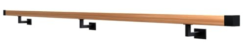 Sellon24® Holz Eiche Wandhandlauf eckig 40x40 Holzhandlauf Geländer Rohr Treppen Halterung (40x40/200cm/WPP33 Schwarz)