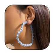 Boucles d'oreilles en jean - Grande étoile - Cœur - Forme ronde - Bleu denim, Métal, Pas de gemme