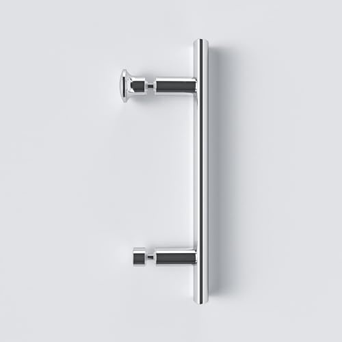 SANYROI Maniglia per porta doccia, distanziamento fori 145 mm, maniglia per porta in vetro, maniglia per cabina doccia in acciaio inox, maniglia a staffa, lunghezza 210 mm