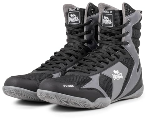 Lonsdale Unisex Heskin boxningsskor, Svart grå vit, 45 EU
