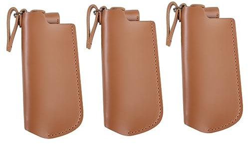 minkissy 3 STK Gürtel Leichter Clip Nasengel Fall zigarettenanzünder Abdeckung Zigarettenanzünder Schutzetui Gehäuse für Flammenzünder Leichter Gehäusedeckel Leder Brown