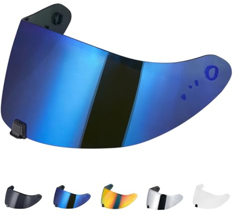 JQF Gear Visiere Casque Moto pour EXO R420,Visière de Casque,Visière de Casque de Moto,Accessoires pour Le Casque intégral (Bleu)