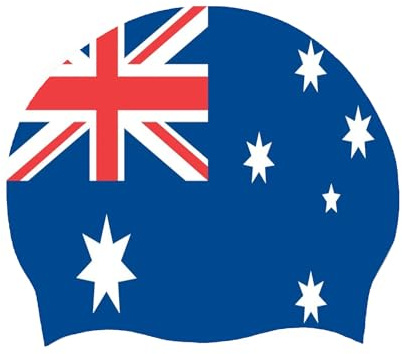 Bonnet De Bain Unisexe Drapeau De L'Australie Bonnet De Bain Silicone pour Femmes Hommes Adultes Bonnet De Bain Élastique Silicone pour Cheveux Longs Et Courts pour Plage Piscine Australie