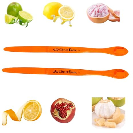 Citrus Queen Orange Peeler 2-Pack - Orange Citrus Peeler Tools for Cocktails, Old Fashioned & Kitchen Use