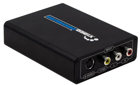 Wiistar AV S-Video to HDMI-Compatible Converter S-Video/RCA+L/R Audio to HD+Audio RCA Adapter with Ratio Switch Composite for PAL/NTSC for VHS/VCR/N64/PS2/Wii/DVD HDTV Monitor