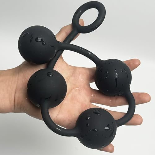 Unisexe Silicone Plug Anal 4 Pull Beads avec languette 49cmØ5cm BDSM | YILUQIFLY Dilatateur Butt Entraînemen Sex toy Confortable Débutant Avancé BDSM SUBS Massage Prostatique Homme Femme Couples