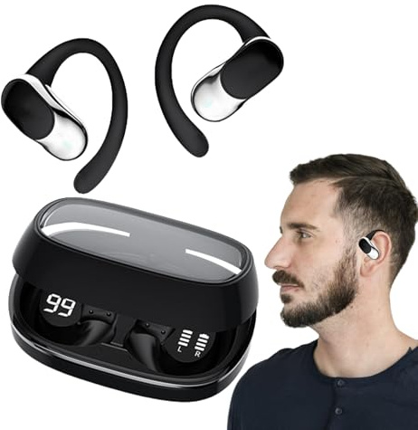 Écouteurs sans Fil Arceau - Écouteurs sans Fil Confortables À Oreille Ouverte,Électronique Grand Public pour Course Sport Travail Femmes Streaming Jeux en Direct