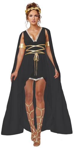 FQLGJMY Mujeres Disfraz de Cosplay Vestido de fantasía Diosa griega Cleopatra Guerrero romano Ángel caído Bruja vampiro para Halloween