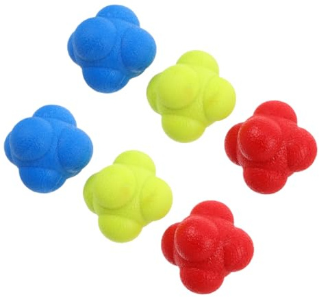 BESTonZON Bola De Reacción Hexagonal para Entrenamiento De Velocidad Y Coordinación Ojo-Mano Pelota Deportiva Resistente Y Elástica para Fitness Y Mejora De Reflejos En Niños Y Adultos