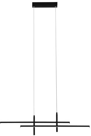 Eglo LED lámpara colgante Trepiliano, iluminación de techo para comedor | luz suspendida de metal negro, foco cálida, 2500 lúmenes