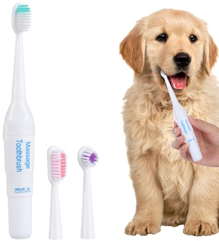 Besportble Elektrische HundezahnbüRste Weich Ultraschall ZahnbüRste FüR Haustiere Tragbar GeräUschlos ReisezahnbüRste Sanfte Reinigung FüR Hunde Und Katzen
