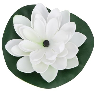 EPIGEIST Fontaine Solaire Décorative Nénuphar Blanc pour Bassin et Aquarium Pompe Eau sans Câble Design Lotus Flottant pour Jardin et Étang Oxygénation et Installation Facile