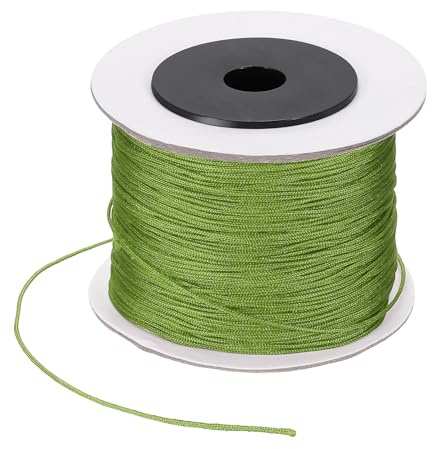 PATIKIL 110 Yard Nylon String for Bracelets, 0.8 mm Nylon Rope Cord Braided Ornament Lanyard Thread Universal Blinds Pull Strings for DIY Craft Bead Bracelet Making, Light Green