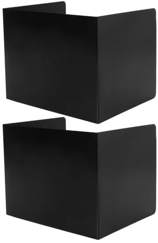 Alipis 2 PCS Trennwand Schreibtisch, Faltbarer Sichtschutz Schreibtischteiler Schwarz, U-Form Tischtrennwand Set aus PP, Sichtschutzpaneel für Schule, Büro, Bibliothek inklusive 8 Etiketten