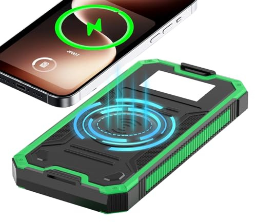 Caricatore solare per telefono, impermeabile 10000 mAh, batteria solare, caricabatterie wireless per telefono, per viaggi su strada, pesca, campeggio, escursionismo, viaggi, musica, festival