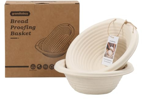 2-Pack 7.5 Round Banneton Bread Proofing Baskets with Linen Liners | Sugarcane Pulp Construction, Breathable Liner, Moisture-Wicking, Reusable, Easy Release, Home Sourdough Baking Supply