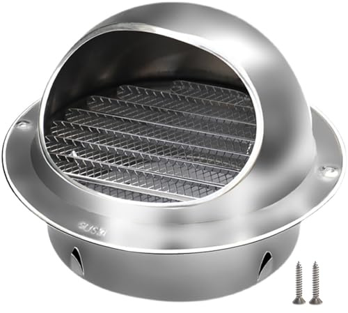 Griglia di Ventilazione 150mm/110mm/50mm,Griglia Aerazione Sfera in Acciaio Inossidabile, Bocchetta Aerazione Rotonda con Resistente Alle Intemperie, per Parete Casa(170mm/6.6inch)