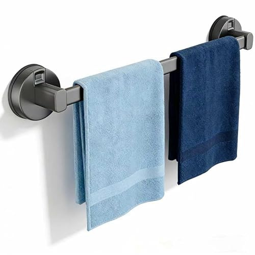 Portasciugamani senza foratura, portasciugamani a ventosa – acciaio al carbonio, senza foratura, autoadesivo, montaggio a parete per bagno, cucina, bagno, set di accessori da bagno robusto