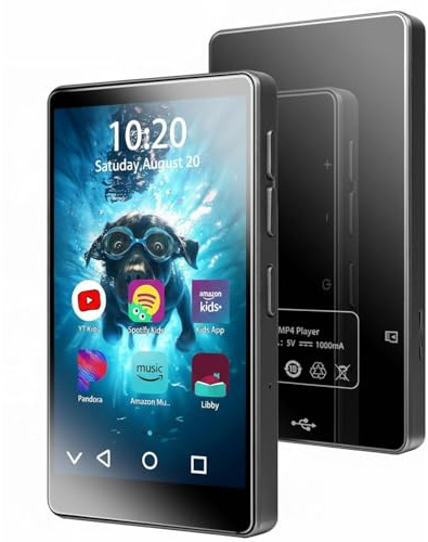 Reproductor de Vídeo MP4 de 80 GB Pantalla IPS de 4,WiFi,Bluetooth,Sistema Android 8.1,Reproductor MP3,Grabadora Integrada y Radio FM,Compatibilidad con App,Spotify,Amazon Music,Youtube,YT Kids