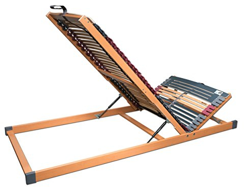 FMP Matratzenmanufaktur 7 Zonen Lattenrost Rhodos KF mit Bettkastenfunktion | 44 Leisten | Gasdruckfedern | | fertig montiert | TÜV/GS Gesichert Geprüft ID 1111212908 | 80x200 cm