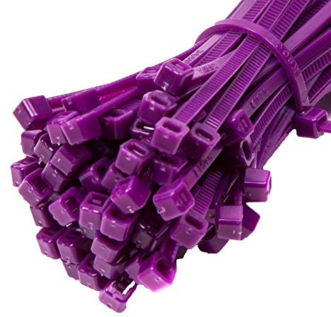 KafTon Pack of 100 Purple Cable Zip Ties, UL Nylon, Perfect for PC, Bicycle Tie Wrap DIY Home Wire Vegetable Garden Office (140mm x 3.6mm) Purple
