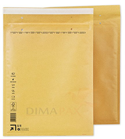 200 x Luftpolstertaschen braun Gr. H/8 (290x370 mm) DIN B4 dimapax