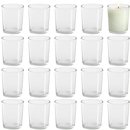 Belle Vous Teelichthalter aus Glas, Teelichter, transparent, 72 Stück, 5 x 6,5 cm, Kristallglas-Kerzenhalter, Heimdekoration, Hochzeitstisch-Dekoration, Aromatherapie-Geschenk