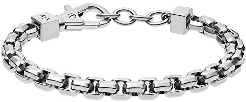 Armani Exchange Armband Für Männer, L 24mm X B 15,5mm X H 6,2mm Silber Edelstahlarmband, AXG0045040