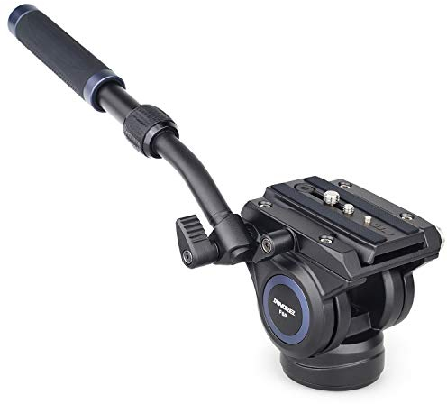 Fluid Head，Innorel F60 Professional Video Camera Tripod Fluid Drag Pan Tilt Head with 1/4 and 3/8 inches Screws Sliding Plate for DSLR Cameras, Camcorders, Telescope, Max Load 22 lbs / 10kg