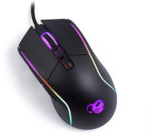 CoolBox DeepDarth - Mouse da gioco ottico con 9 modalità di illuminazione RGB, programmabile, dpi regolabile, con cavo, 8 pulsanti. Colore: nero