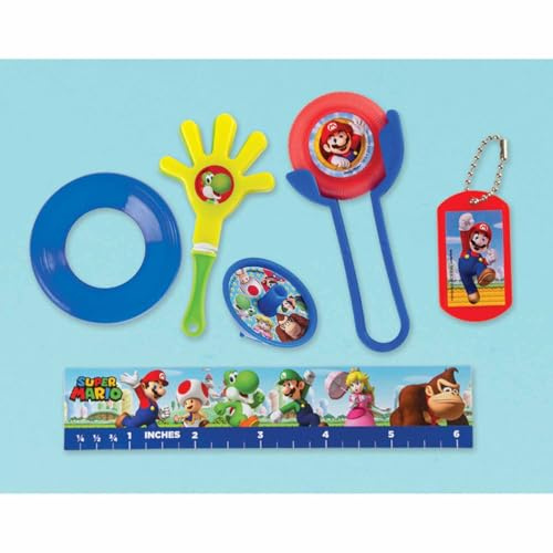 amscan 3901218 Super Mario Brothers Mega Mix Vorteilspack Gastgeschenke I 48 Stück, Mehrfarbig