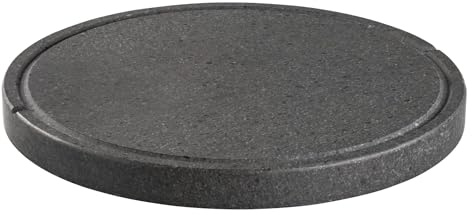 Plaque en pierre de lave Ollare – Réfractaire de l'Etna pour four électrique et gaz, barbecue, gril pour pizza et viande – Tailles au choix, forme ronde (20 cm3)