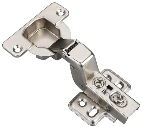 Luokim 40mm Cup Inset Soft Close Cabinet Hinges for Thick Door Inset Concealed Cabinet Hinges with Screws Nickel Finish 2 Pcs