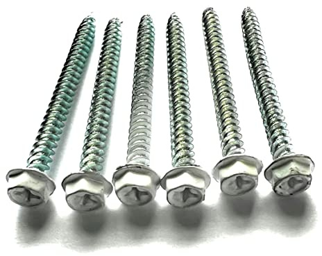 2 Hexagon Head - Slot Drive Screws for Vent Cover Grille & Register (6 Screws) – White