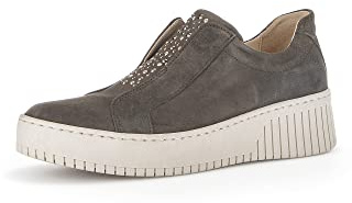 Gabor Women Trainers, Ladies Low-Tops,Removable Insole,Low Shoe,Street Shoes,Leisure,Sporty,Grey (Soil) / 19,41 EU / 7.5 UK