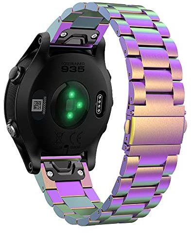 AISPORTS Kompatibel mit Garmin Fenix 8 Pro/8/E 47mm Armband Edelstahl für Damen Herren, 22mm Quick Fit Uhrenarmband Verstellbares Sportarmband Ersatzarmband für Garmin Fenix 7/7 Pro/6/6 Pro/5/5 Plus
