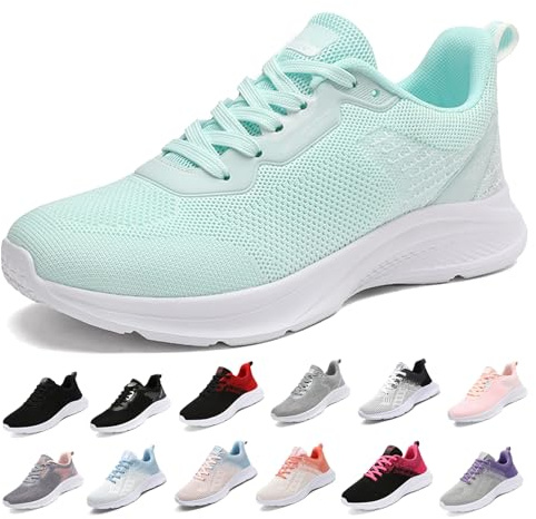 MIDQCGL Uomo Donna Scarpe Sportive Donna Scarpe da Ginnastica Corsa Sportive Fitness Running Sneakers Scarpe Basse Casual Walking Trainers 208 Green 35EU