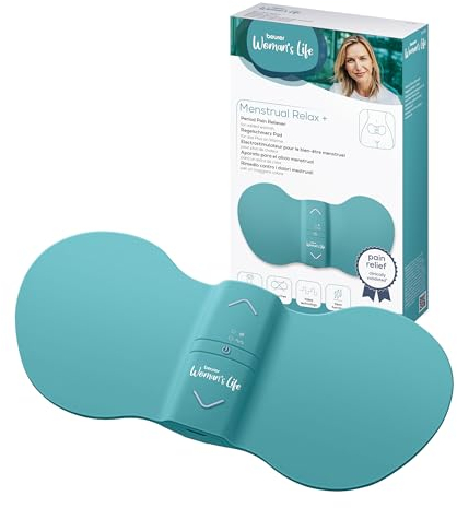 Beurer EM 55 Menstrual Relax+, Menstruationspad mit TENS und Wärme-Funktion, gegen Menstruationsschmerzen und Schmerzen aus Endometriose, natürliche Linderung, extra große Wärmefläche, tragbar, Akku