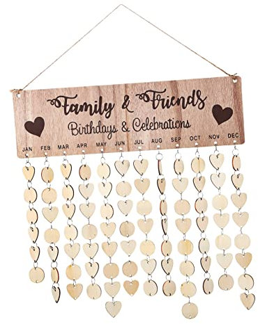 Ciieeo Countdown-kalender Aus Holz Geburtstags-erinnerungskalender Natürlicher Aufhängbarer Kalender Für Die Dekoration Des Home-office-klassenzimmers