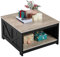 Yaheetech Couchtisch Kaffeetisch Quadratischer Sofatisch Moderner Wohnzimmertisch mit Ablagefach Beistelltisch für Wohnzimmer/Büro, 80 x 80 x 45 cm