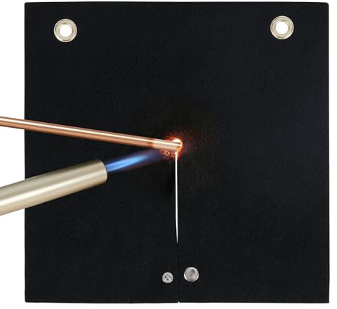 VEVOR Couverture de Soudage Ignifuge, 305x305 mm Couverture Anti-feu Fibre de Carbone Résistante à la Chaleur 982 ℃ Tapis Protection Torche au Propane avec Œillets Métalliques pour Tuyaux en Cuivre