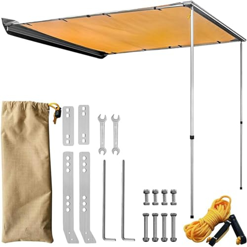 NYCHUNP Toldo Lateral retráctil para Coche, toldo Impermeable para Coche con Varillas de Soporte de Aluminio y Bolsa de Transporte, para 4 x 4/Coche/SUV/camión