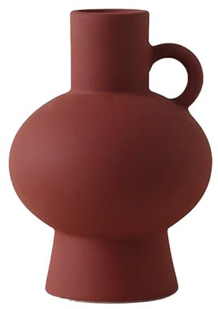 Keramik-Formvase, Frecher Blumentopf aus Keramik, Boho-Zimmer, Moderne Vase für Nordisch-minimalistische Regaldekoration Im Buchstil, Tischdekoration, Hochzeit, Esszimmer, (Red)
