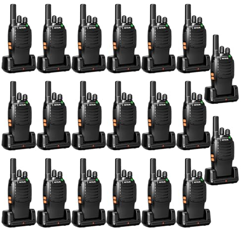 Retevis H777 Walkie-Talkie Professionali, Walkie Talkie Ricaricabile, Facile da Usare, USB A-Tipo C, Torcia Elettrica, 16 Canali, VOX, Radio Bidirezionale per Scuola, Fabbrica (Nero, 20 Pezzi)